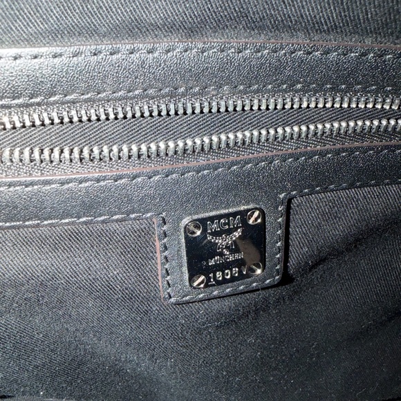 MCM Black Embossed Shoulder Bag
